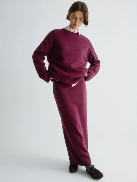 Юбка макси SELA, бордовый, арт. 32966