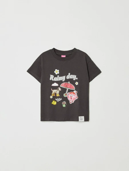 Футболка оверсайз Sela Смешарики, серый, арт. 32974