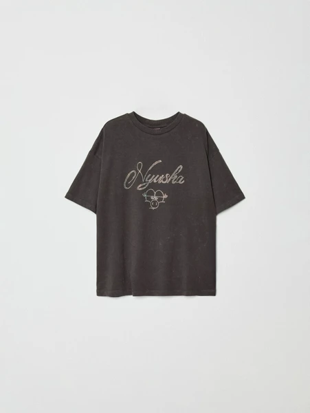 Футболка оверсайз SELA x Смешарики, серый, арт. 33005