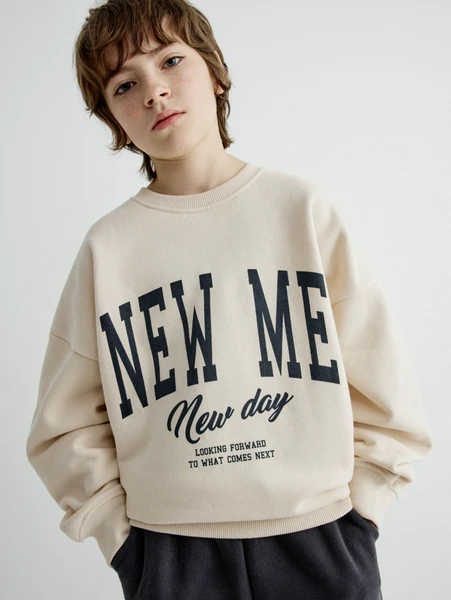 Свитшот Sela с принтом, бежевый, арт. 33022