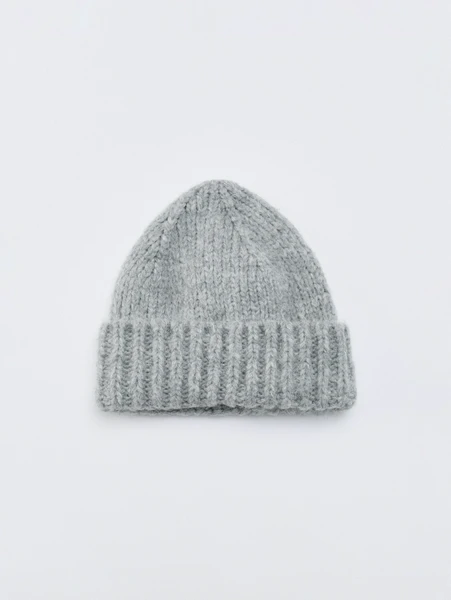 Шапка-бини Sela с содержанием шерсти, серый, арт. 33034
