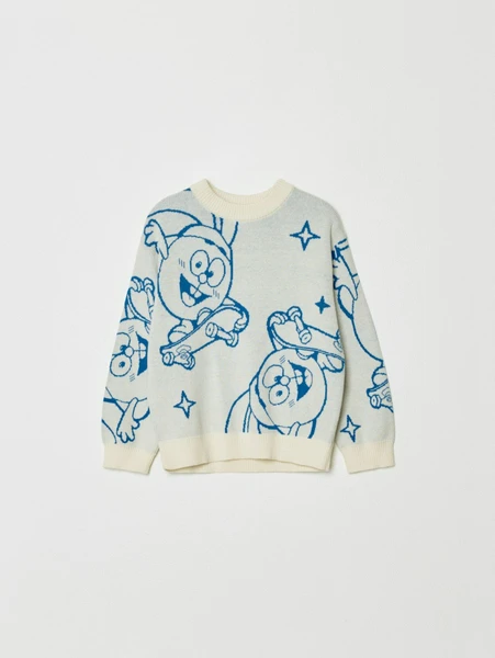 Вязаный джемпер Sela Смешарики, бежевый, арт. 33144