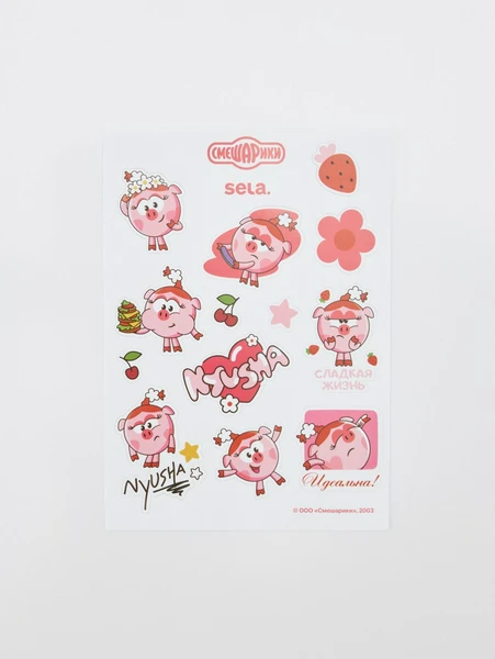Набор наклеек Sela Смешарики Нюша, розовый, арт. 33149