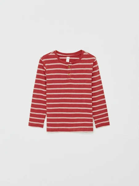 Лонгслив SELA на пуговицах для мальчиков, красный, арт. 33150