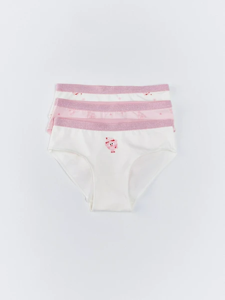 Набор из 3 трусов-слипов Sela Смешарики для девочек, разноцветный, арт. 33155