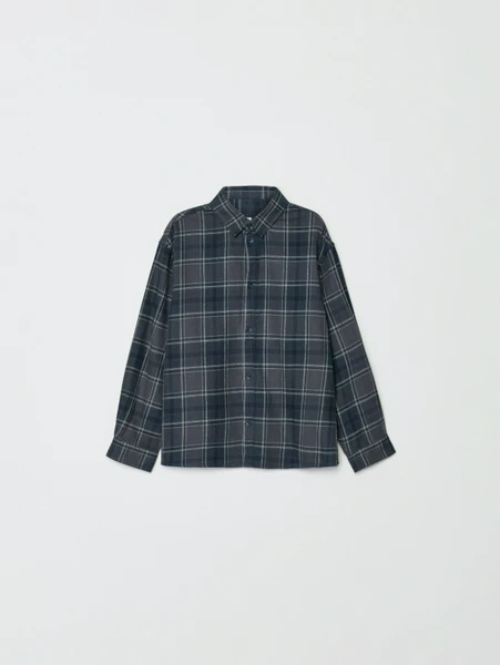 Рубашка Sela в клетку оверсайз, серый, арт. 33158