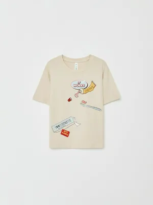 Футболка оверсайз Sela для девочек с принтом, арт. 33165