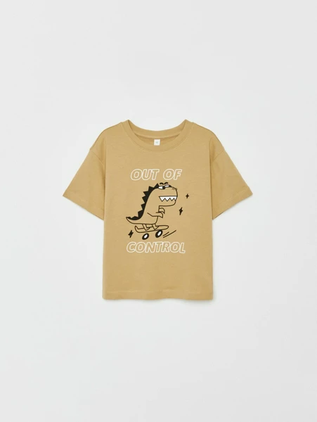 Футболка оверсайз SELA с принтом, бежевый, арт. 33166