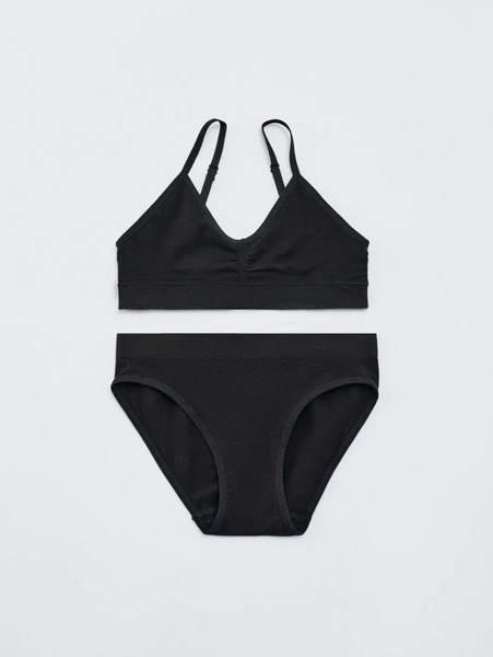 Комплект нижнего белья SELA для девочек, черный, арт. 33167