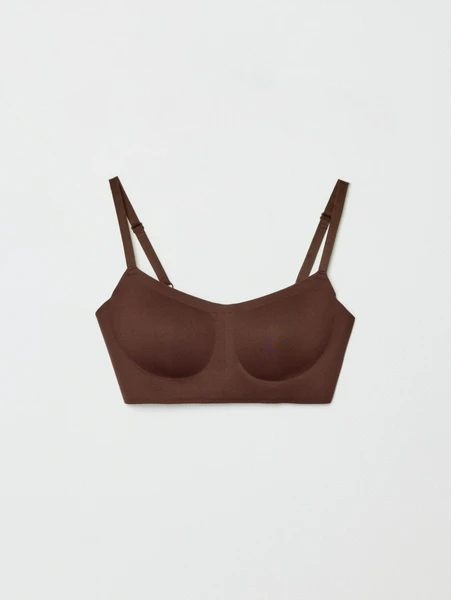 Бюстгальтер SELA из бархатистой микрофибры, коричневый, арт. 33168