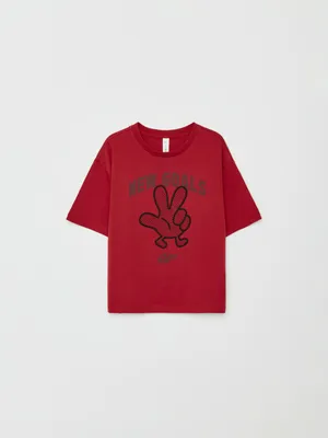 Футболка оверсайз с принтом SELA, арт. 33175