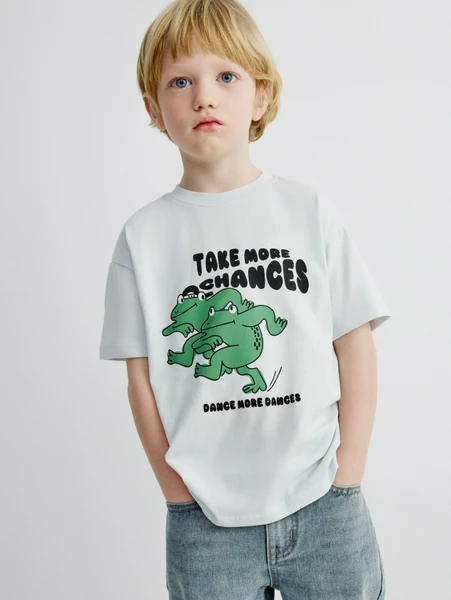 Набор из 2 футболок SELA для мальчиков, голубой, арт. 33176