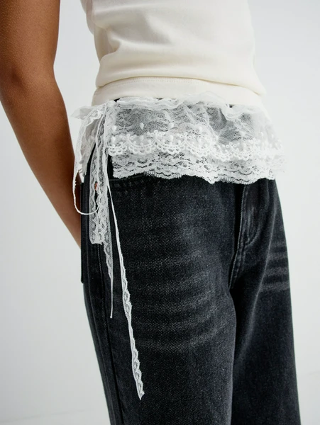 Кружевной пояс Sela для девочек, белый, арт. 33199