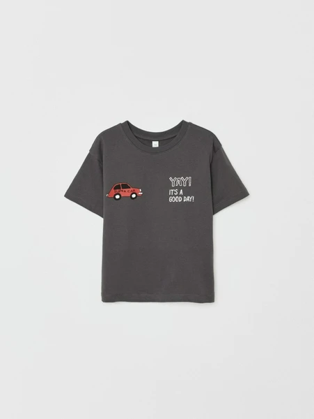 Футболка Sela оверсайз с принтом, серый, арт. 33201