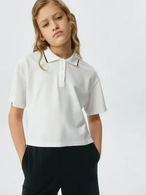 Поло оверсайз с короткими рукавами для девочек, арт. 3325