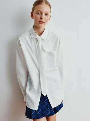 Удлиненная рубашка с галстуком для девочек, арт. 3328