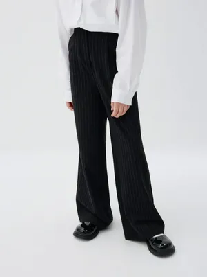 Широкие брюки в полоску для девочек, арт. 3332