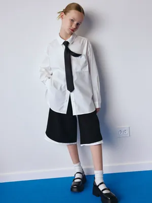 Удлиненная белая рубашка для девочек, арт. 3336