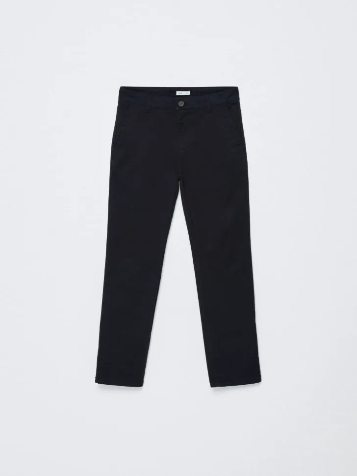 Прямые брюки из твила для мальчиков, синий, арт. 3344