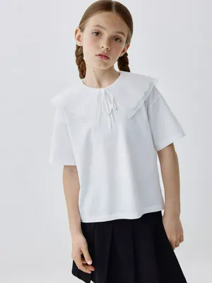 Трикотажная блузка с воротником, арт. 3364