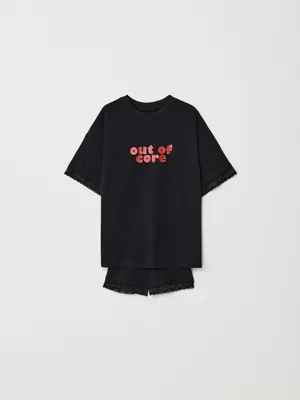 Пижама SELA с принтом и кружевом для девочек, арт. 33728