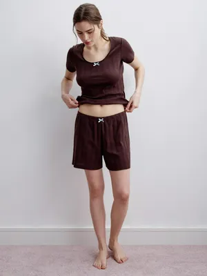 Женские домашние шорты SELA с рельефным узором, арт. 33740