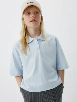 Поло оверсайз с короткими рукавами для девочек, арт. 3375