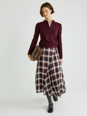 Юбка SELA Асимметричная миди из тенселя и шерсти, арт. 33754