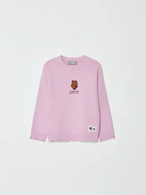 Вязаный джемпер SELA x Союзмультфильм для девочек, арт. 33757