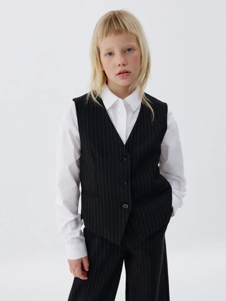 Костюмный жилет для девочек, черный, арт. 3376