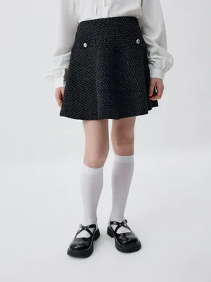 Короткая твидовая юбка для девочек, арт. 3382