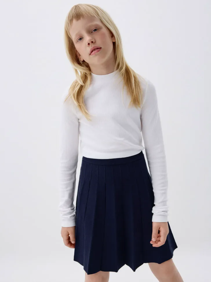 Базовая водолазка для девочек, белый, арт. 3387