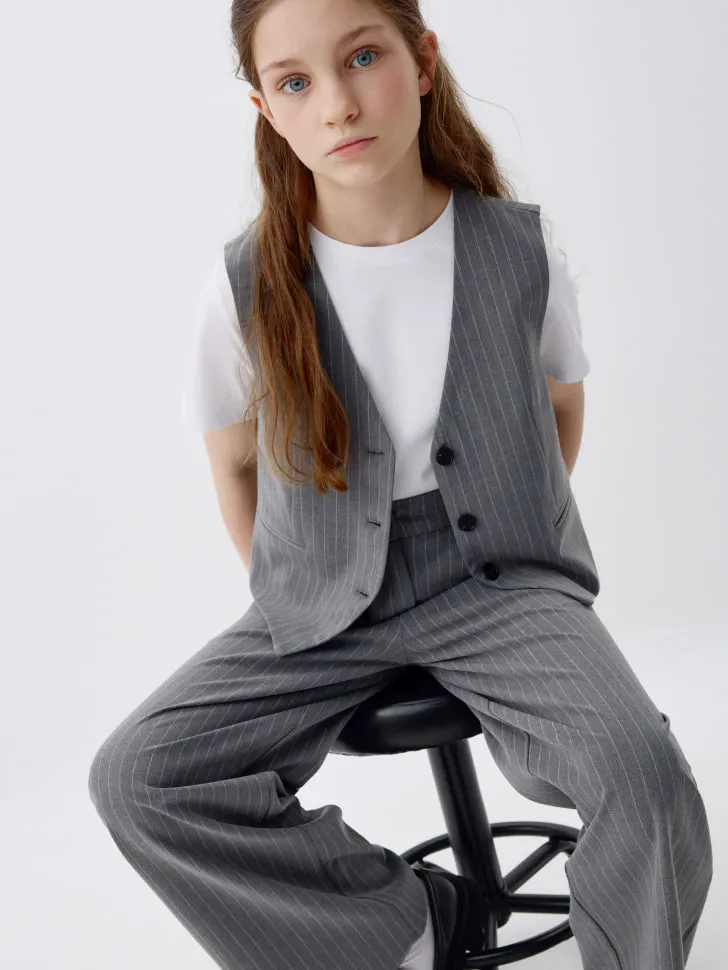 Костюмный жилет для девочек, серый, арт. 3393