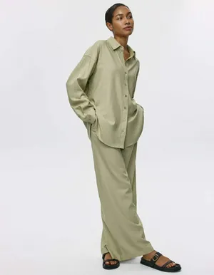 Брюки SELA широкие из вискозы и льна, арт. 34020