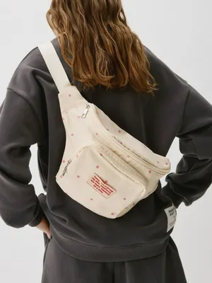 Поясная сумка SELA в горошек для девочки, бежевый, арт. 34021