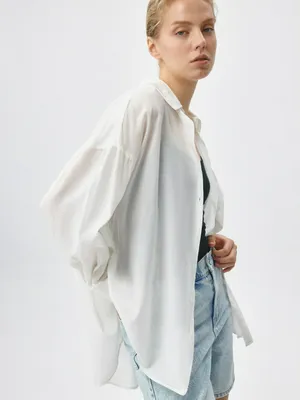 Оверсайз рубашка Sela, белый, арт. 34024