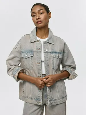 Джинсовая куртка SELA оверсайз с тинтом, арт. 34029