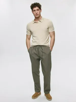 Прямые брюки SELA из смесового льна, хаки, арт. 34040