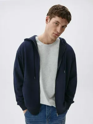 Худи SELA на молнии, синий, арт. 34059