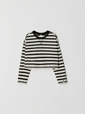 Укороченный лонгслив SELA в полоску, разноцветный, арт. 34064