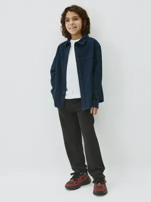 Брюки SELA прямые на резинке для мальчиков, черный, арт. 34075