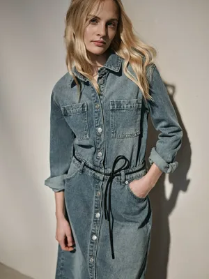 Джинсовое платье макси SELA, арт. 34178