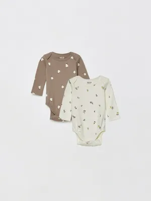 Набор из 2 трикотажных боди SELA с длинным рукавом для малышей, арт. 34184