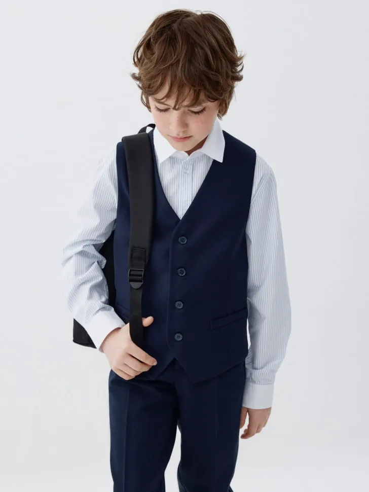 Классический костюмный жилет для мальчиков, синий, арт. 3427