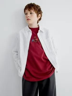 Рубашка Sela хлопковая оверсайз для мальчиков, арт. 34297