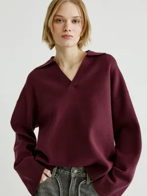 Вязаный джемпер SELA с воротником поло, арт. 34343