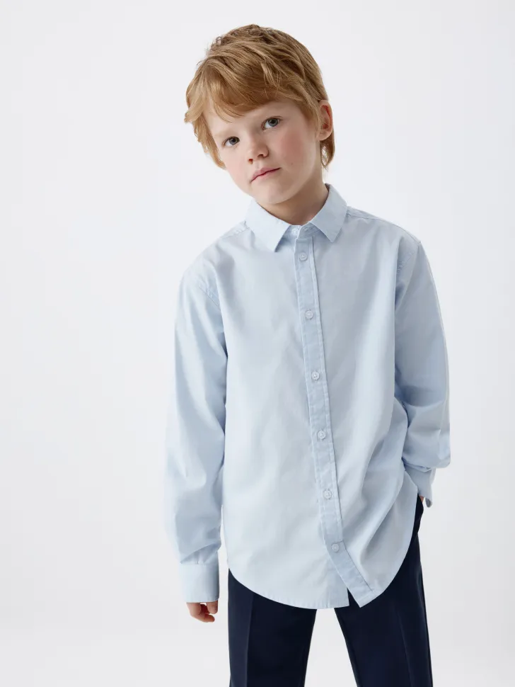 Классическая рубашка для мальчиков, голубой, арт. 3435