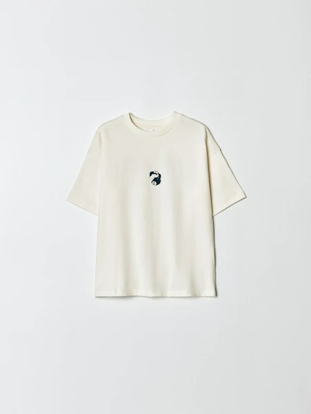 Футболка оверсайз Sela с принтом, бежевый, арт. 34355