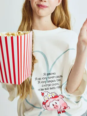 Футболка оверсайз для девочек SELA x Смешарики с принтом, бежевый, арт. 34359