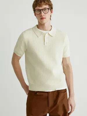 Вязаное поло SELA с коротким рукавом, арт. 34367